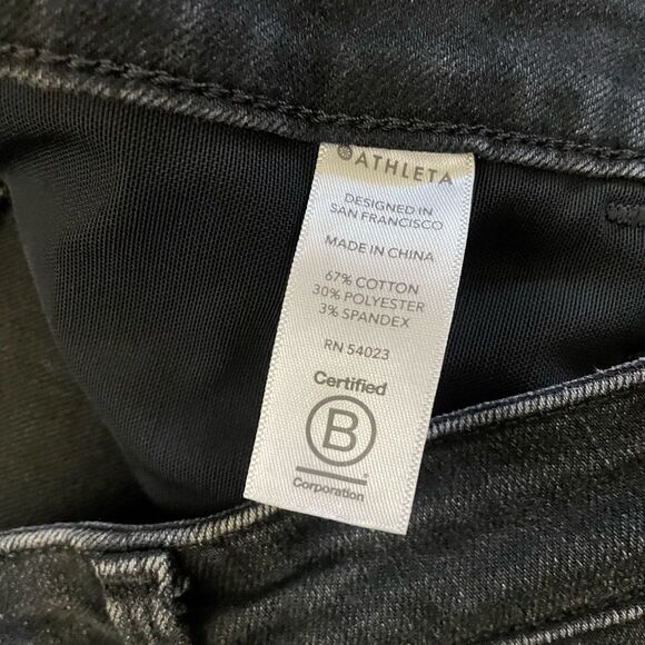 ATHLETA Sculptek Zipper Ankle Jeans Black Size 4 - Picture 8 of 8
